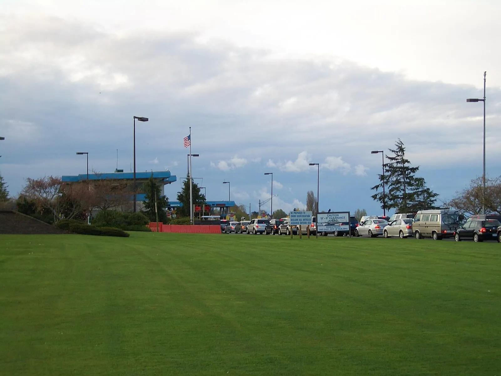 The Peace Arch monument straddling the US-Canada border between Washington State and British Columbia