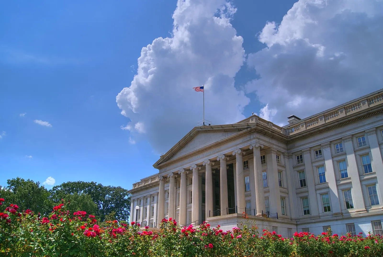 The U.S. Department of the Treasury building in Washington, D.C., the agency whose FinCEN bureau collects the FBAR.